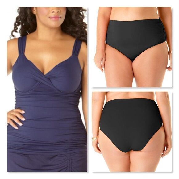 Anne Cole Plus Size Underwire Tankini Set size 18W - Picture 1 of 14